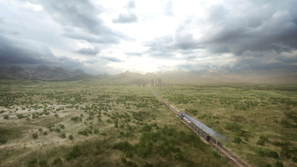 Screenshot showing the vast landscape of Railway Empire 2